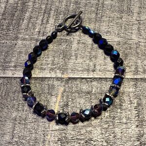 Black and Blue Beaded Bracelet